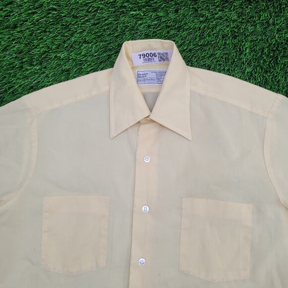 Vintage 70s Sears MOD Button Shirt Medium 21x31 Long-Tails - Picture 8 of 12